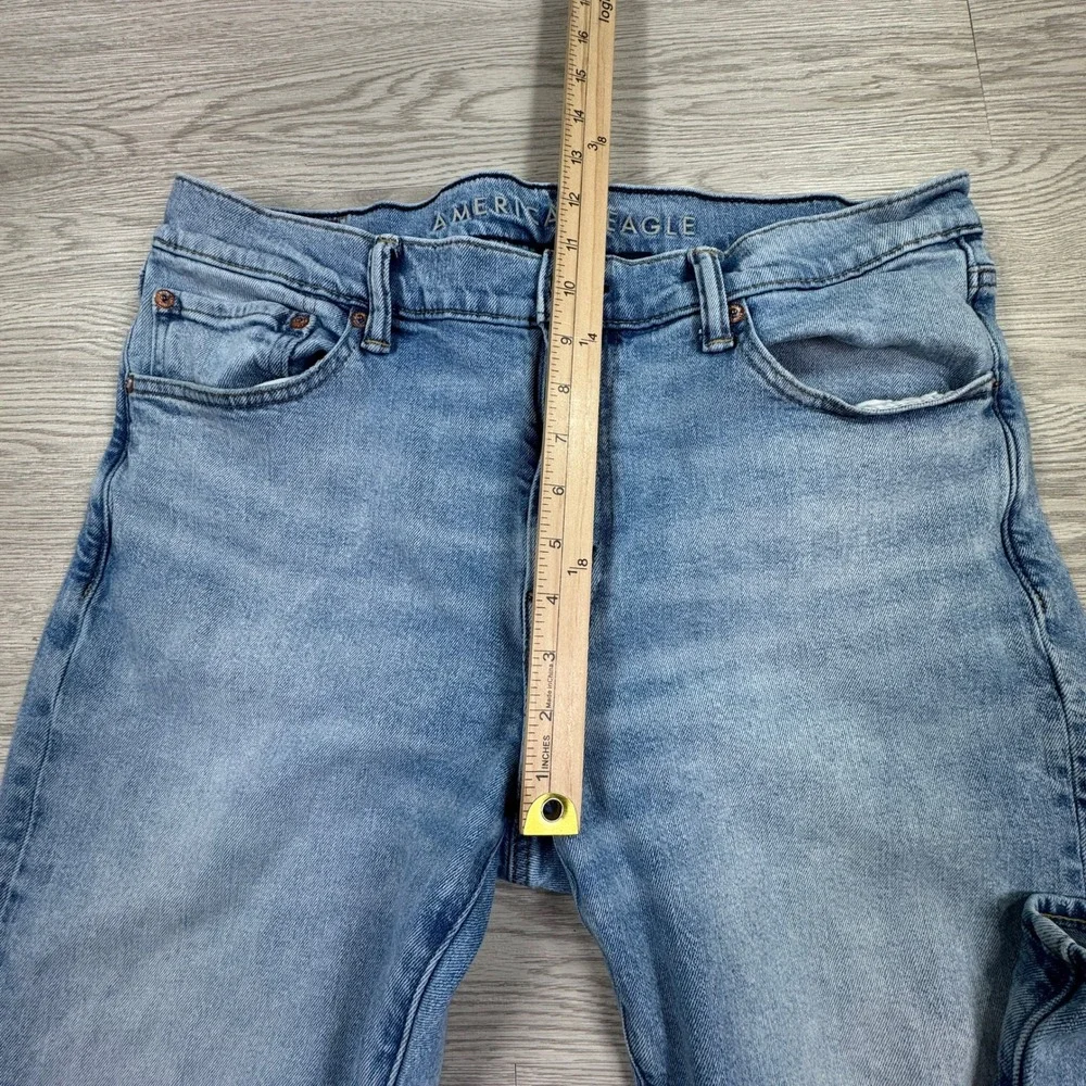 American Eagle Men's Jeans Original Straight Light Wash 34x36 Stretch Denim
